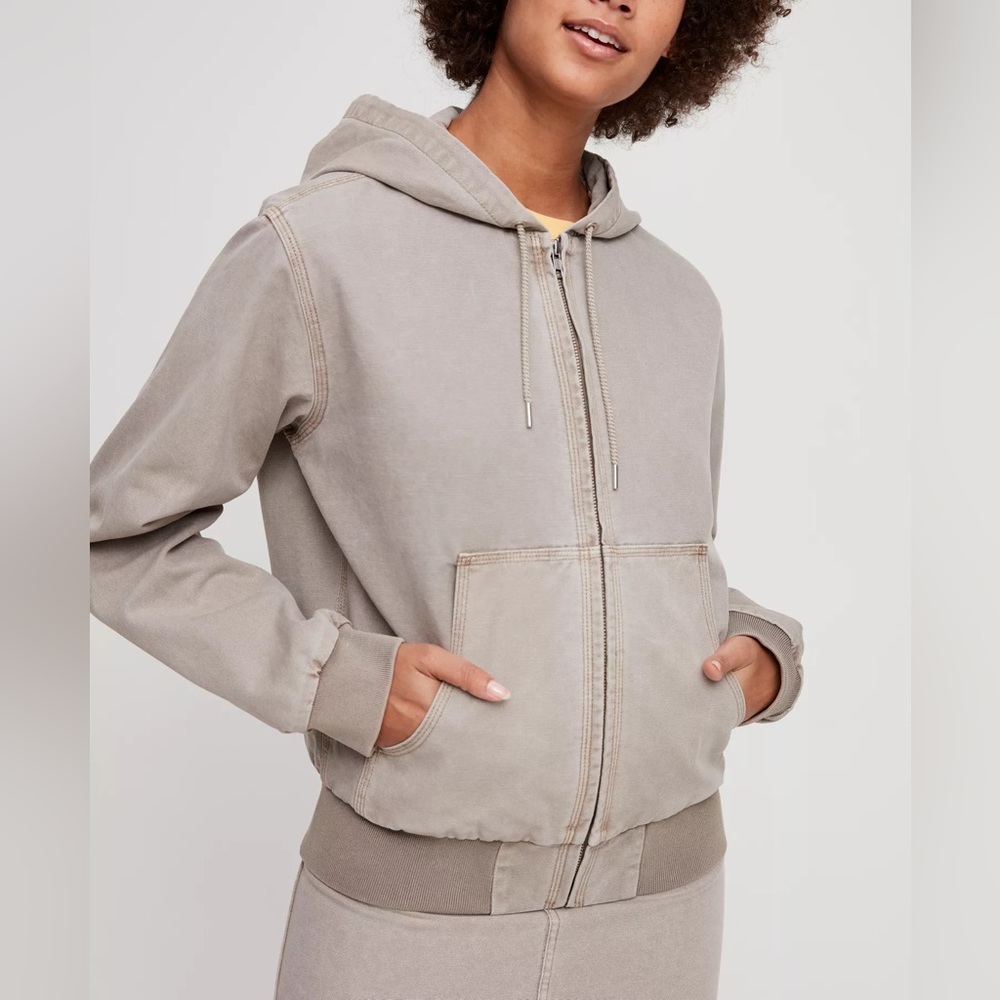 Aritzia Sunday Best Daisy Hooded Bomber Jacket